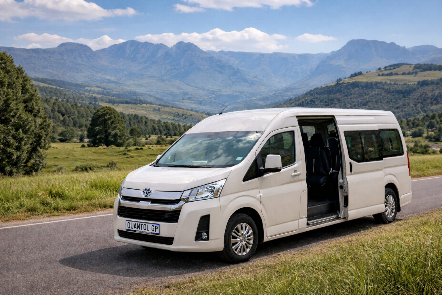 Toyota Quantum on Sani Pass Lesotho mountain road private tour from Johannesburg