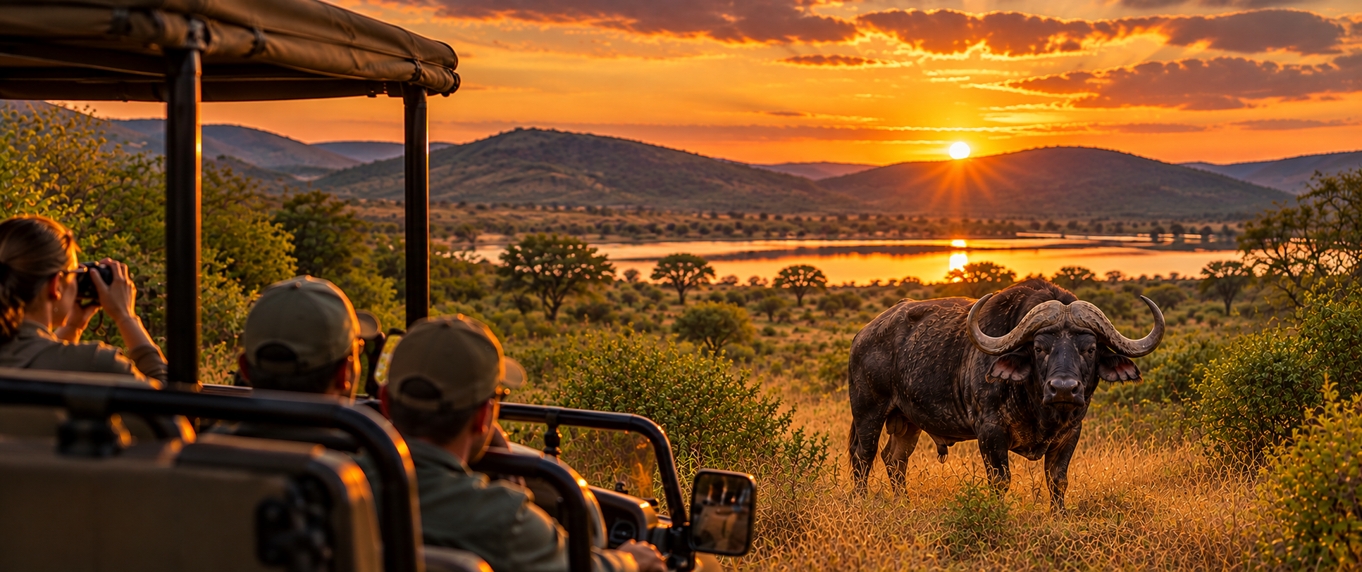 Pilanesberg sunset open vehicle safari